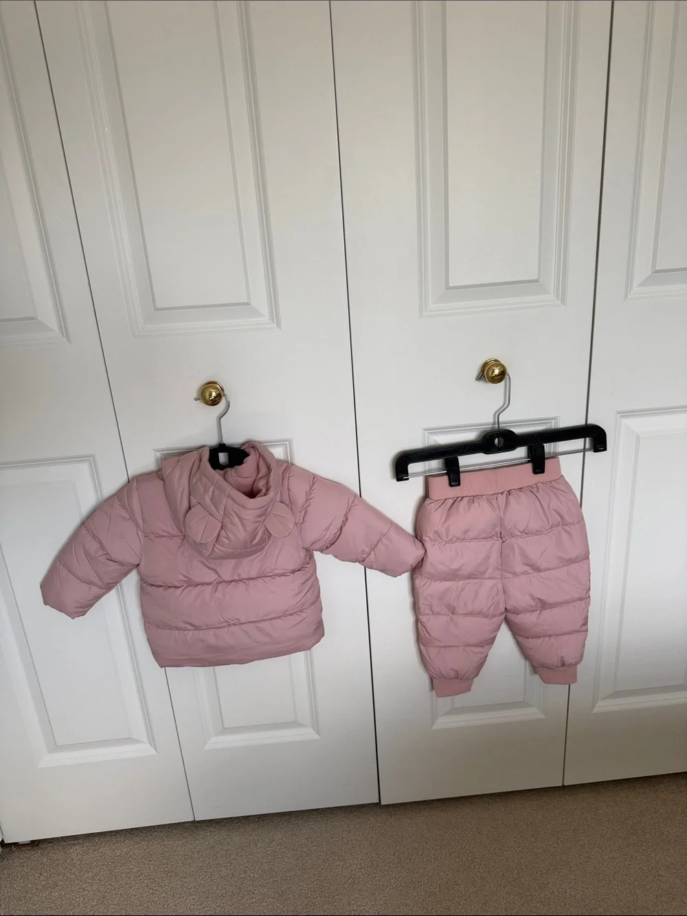 Old Navy Pink Puffer Jacket and Pants Set